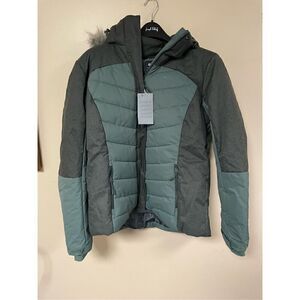 Mountain Warehouse Snow Women’s 14 Blue Grey Isothermal Puffer Jacket NWT Ski